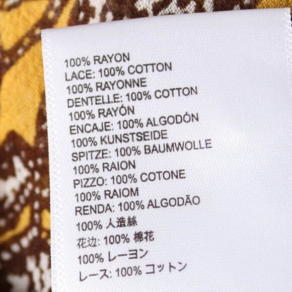 Anthropologie Bardot Floral Lace Trim Camisole Tank Top - Yellow Brown Ivory - Picture 7 of 7